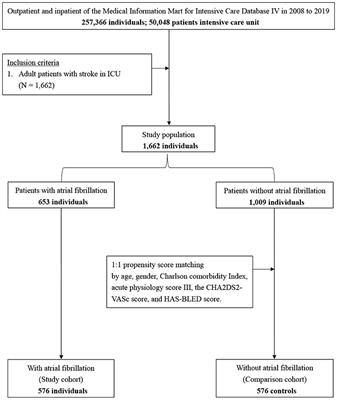 Atrial Fibrillation Is Not an Independent Determinant of Mortality Among Critically Ill Acute Ischemic Stroke Patients: A Propensity Score-Matched Analysis From the MIMIC-IV Database